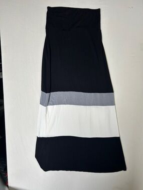 Design History Black, Gray & White Colorblock Maxi Skirt